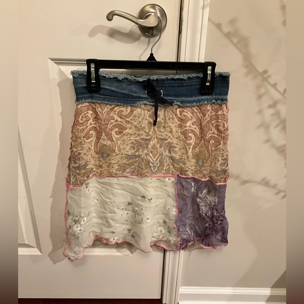 Riley Bohemian Patchwork Skirt - Multicolor Size Small